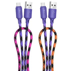 Дата кабель Hoco X116 Meridian USB to MicroUSB 2.4A (1m) Gradient Purple Mix