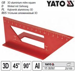 Кутник японський алюміній 90° і 45° l=150 мм YATO Польща YT-70797