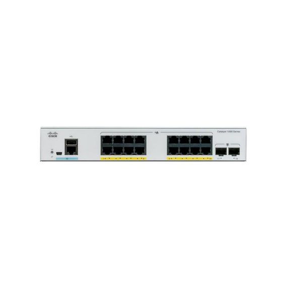 Коммутатор Cisco Catalyst 1000 16port GE, POE, 2x1G SFP (C1000-16P-2G-L)