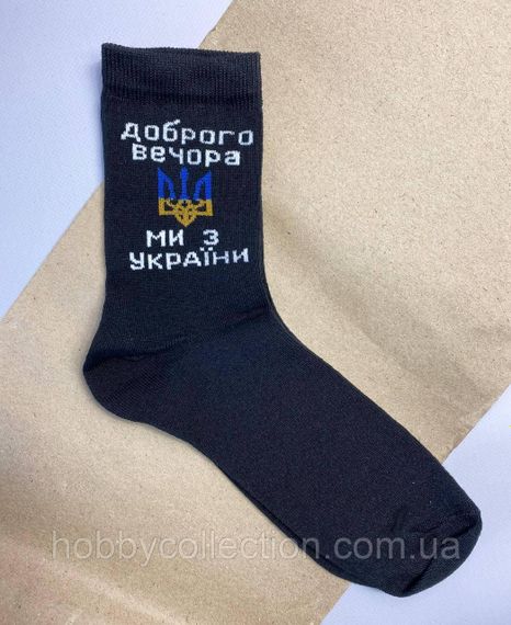 Шкарпетки чоловічі високі 1 шт "Доброго Вечора" чорні 41-45 р бавовняні | Зображення 1
