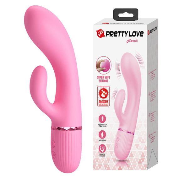 Вібратор-кролик PRETTY LOVE Marski рожевий, 18 х 3.6 см sexstyle