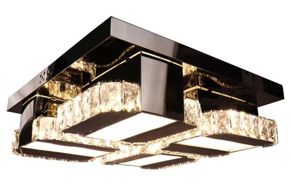 Люстра стельова кришталева LED з пультом 25677 Хром 15х48х48 см. | Зображення 6