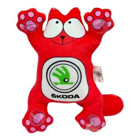 Котик Саймон на присосках 24 см SKODA (ЧЕРВОНИЙ)