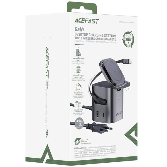 БЗП Acefast Z9 6in1 35W GaN + МЗП 45W Metal grey | Зображення 1