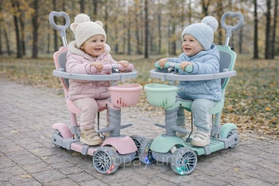 Дитячий триколісний самокат 18-9 з батьківською ручкою, бортиком і сидінням | Зображення 5