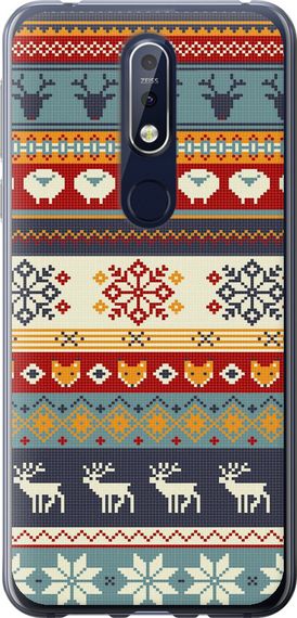 Чехол на Nokia 7.1 Рождественский орнамент "3303u-1593-17620"