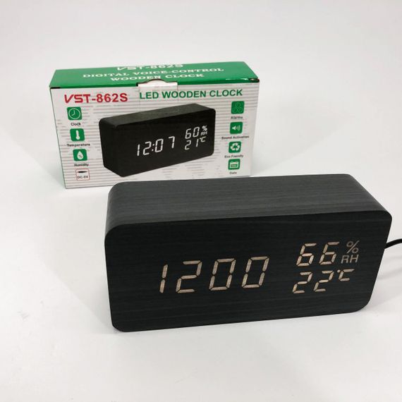 Маленький настільний годинник, Електронний годинник з цифровим дисплеєм з функцією вологості BC-38 | Зображення 5