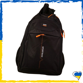 Рюкзак чорний вмісткий SportBag. Рюкзак повсякденний, молодіжний, якісний