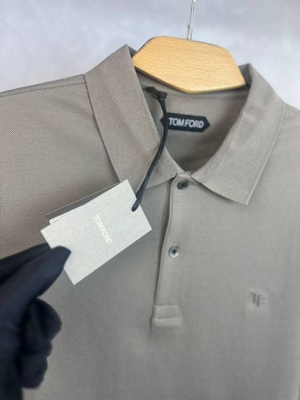 Трикотажне поло темно-бежевий Tom Ford Logo "TF" Dark Brown f686 | Зображення 1