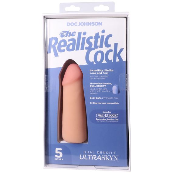 Фалоімітатор Doc Johnson The Realistic Cock ULTRASKYN - 5 Inch Vanilla | Зображення 8