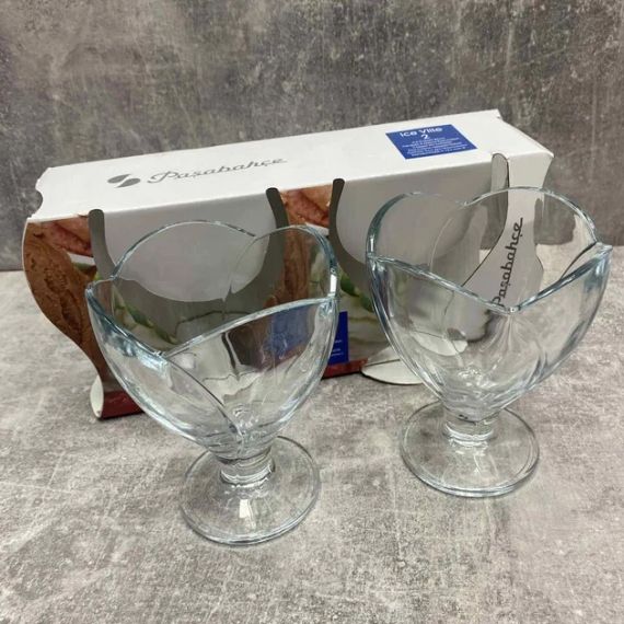 Набір креманок Pasabahce Ice Ville 51638, 200 мл, 2 шт, скляні на ніжці для десертів і морозива | Зображення 4