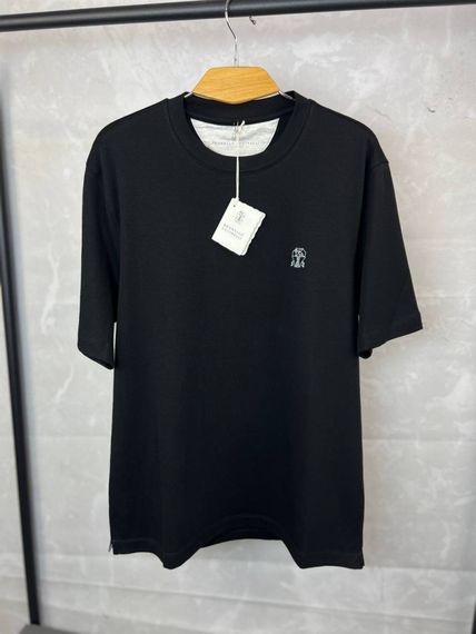 Футболка чорна Brunello Cucinelli Classic Logo Black  f691