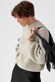 В'язаний светр із довгими рукавами реглан - меланж цвет, ONE SIZE (є розміри)