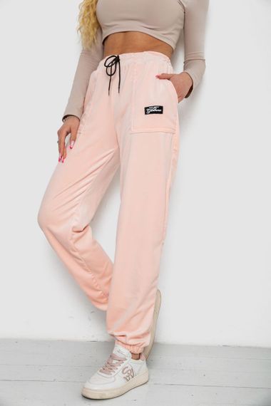 Штаны женские велюровые  -уценка, цвет персиковый, 238R58473-U-3 | Зображення 2