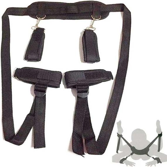 БДСМ бандаж для фіксації рук і ніг - Чорний - Садо-мазо | Зображення 6