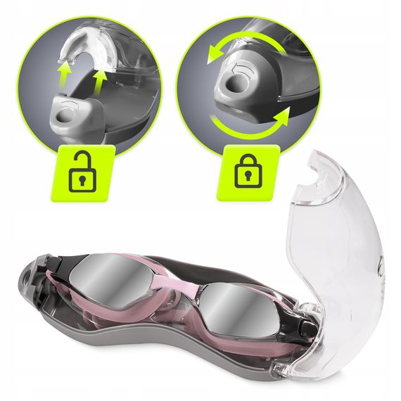 Окуляри для плавання TSUNAMI Anti-Fog 3 в 1 чохол, беруші та затискач для носа Pink (P-5905973401777) | Зображення 2