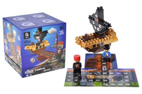 Конструктор блочний QB300-104 "Block&Steps: Піратський корабель" + ходилка і меморі гра 3в1, 41дет. qbee