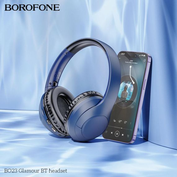 Беспроводные наушники BOROFONE BO23 Glamour BT headset Blue | Зображення 2