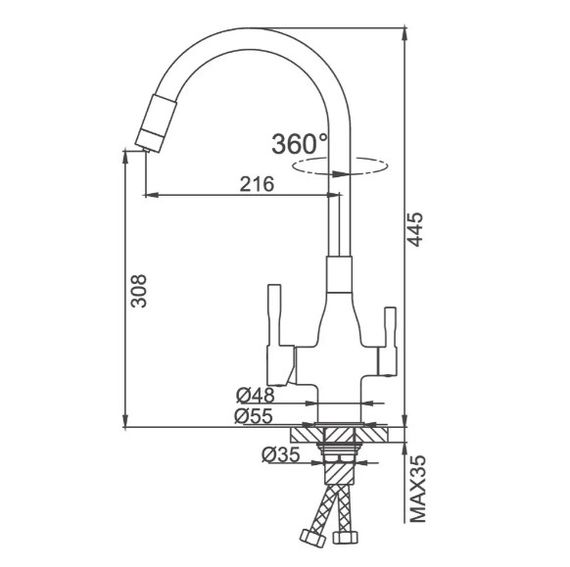Змішувач для кухні Frap F4396-15 | Зображення 5