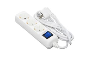 Мережевий подовжувач 2E 3XSchuko з вимикачем, 3G*1.5 мм, 1.5м, white (2E-U03ESM1.5)