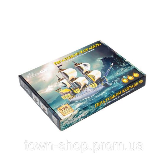 Деревянный 3D конструктор "Пиратский корабль" Puz-00928, 196 деталей | Зображення 5