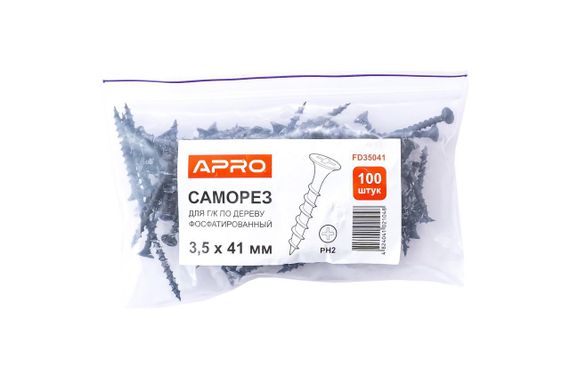 Саморез по дереву Apro - 3,5 x 41 мм (100 шт.) (FD35041) | Зображення 1