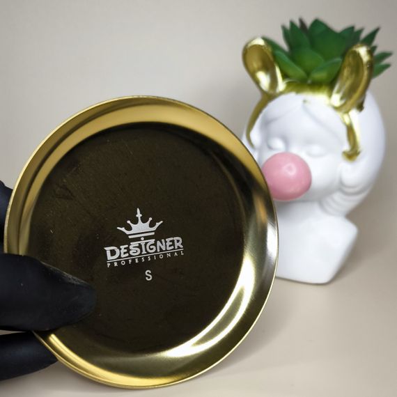 Лоток круглый для фрез Designer (диаметр 10cм) цвет золото
