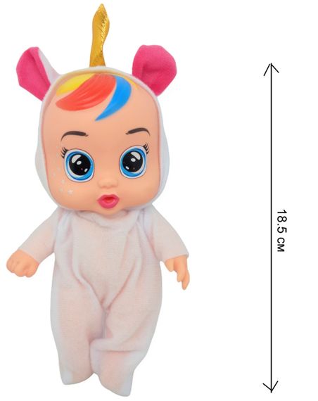Лялька пупс, що плаче, говорить та сміється єдиноріг 18.5 см Cute babies із соскою та пляшечкою | Зображення 1