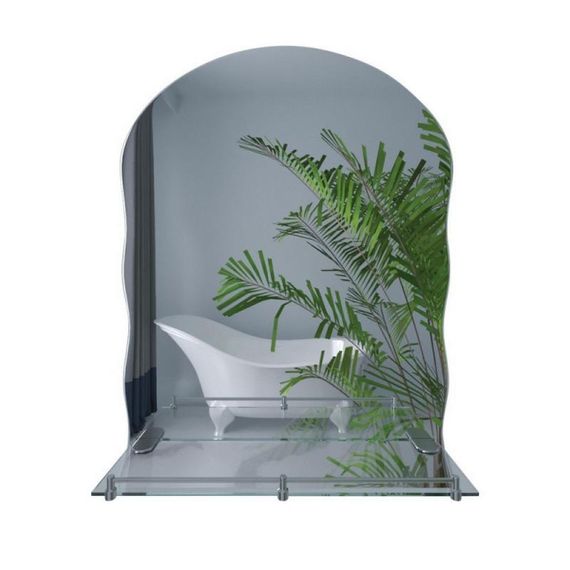 Дзеркало Lidz Anny 140.07.02 425х575х105 настінне з пілочкою прямокутне з дугоподібним верхом і фігурними боками LD78AN4557