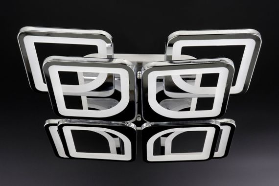 Люстра світлодіодна стельова LED світильник для квартири на стелю лед з пультом 25750 Хром 11х43х43 см.