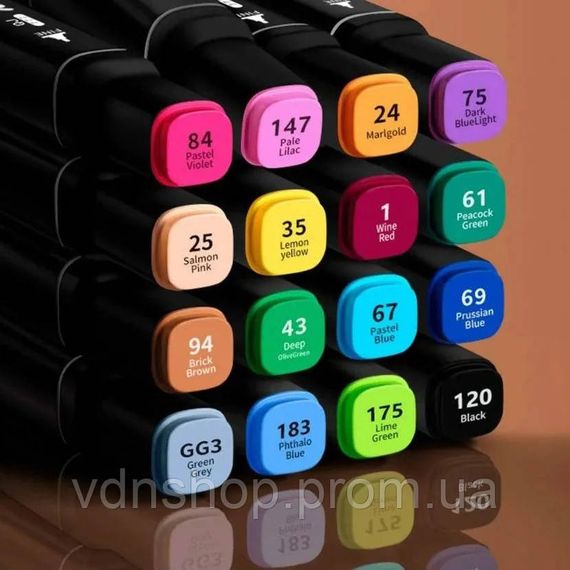 Фломастери професійні маркери 36, Набір професійних маркерів на спиртовій основі, Набір для скетчингу PX-75 | Зображення 3