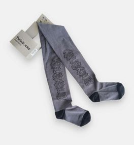 Колготки дитячі TwinSocks для дівчинки квіточки: графіт, вишневий, синій. 98-104, 110-116, 116-122, 128-134 графіт, 116-122 / 6-7