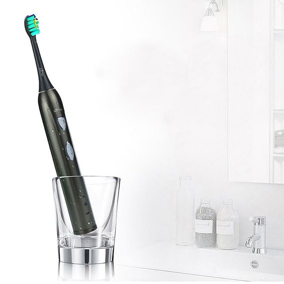 Зубна щітка електрична Media-Tech SONIC WAVECLEAN для дорослих/2режими/таймер/2 дод.насадки/чорна | Зображення 4