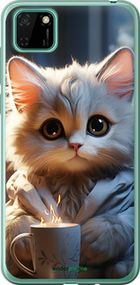 Чохол на Huawei Y5p Білий кіт "5646u-1936-2448"