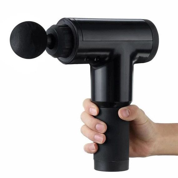 Акумуляторний масажер Fascial Gun KH-320 портативний ручний ударний м'язовий пістолет 4 насадки | Зображення 4