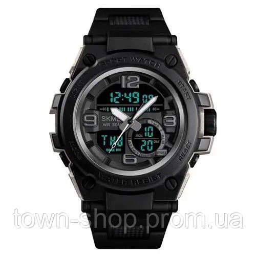 Часы наручные мужские SKMEI 1452BK BLACK, водонепроницаемые мужские часы. Цвет: черный | Зображення 1
