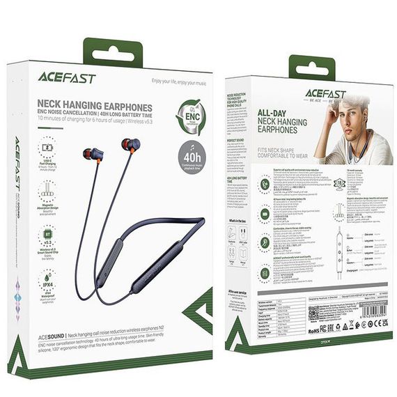 Bluetooth наушники Acefast N2 neck-hanging | Зображення 4