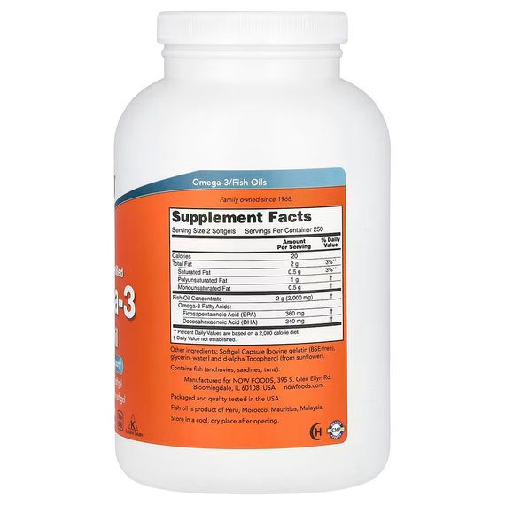 NOW OMEGA-3 1000mg  500 softgels | Зображення 1