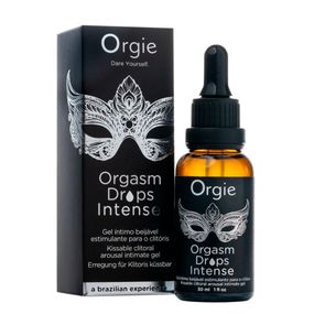 Возбуждающие капли для клитора Orgie Orgasm Drops Intense, 30 мл, тепло-холод, вкус яблока Sex Aura