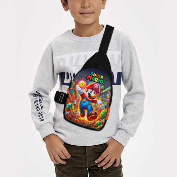 Сумка через плече дитяча Супер Маріо 29х17 см сумка слінг для хлопчика (02191)