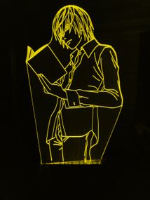 Акриловый светильник-ночник Тетрадь Смерти Лайт 2 желтый tty-n000845