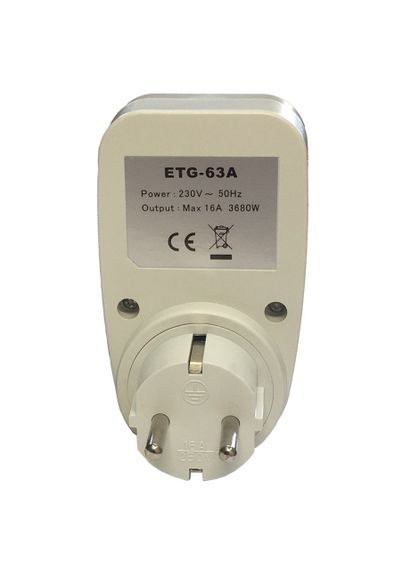 Розетка-таймер электрическая неделя 1M/7D 140 ON/OFF 16А 230V Ny95000920 | Зображення 1