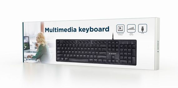 Клавіатура дротова Gembird KB-MCH-03-UA, українська розкладка, мультимедійна, "шоколадні" клавіші, чорний колір | Зображення 2