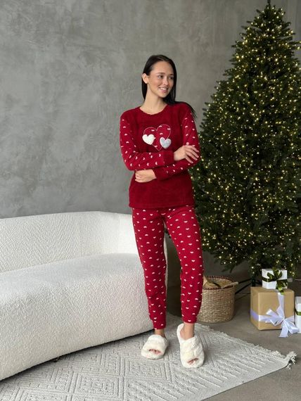 Женская пижама (3316) Бордовый M | Зображення 5