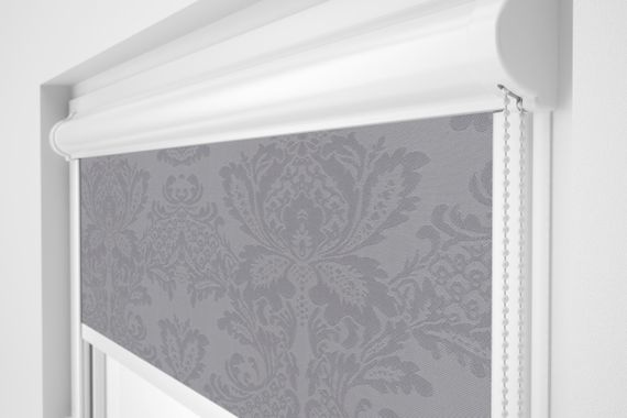 Рулонна штора Rolets Квіти 2-7649-1450 145x170 см закритого типу Світло-сіра