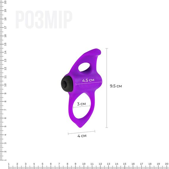 Ерекційне віброкільце Adrien Lastic Lingus MAX Violet з язичком для стимуляції клітора | Зображення 1