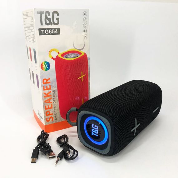 Портативна Bluetooth колонка TG654 8W з підсвічуванням, акумуляторна колонка для музики. Колір: чорний | Зображення 8