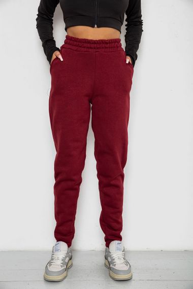 Спортивные штаны женские на флисе  -уценка, цвет бордовый, 238R58671-U