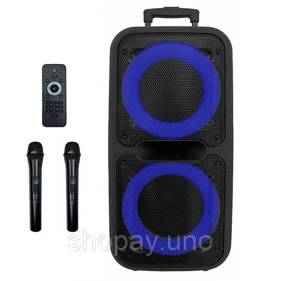 Акустическая переносная колонка ZXX-7575 300 Вт аккумуляторная с микрофонами 80х39х33 см | Зображення 7