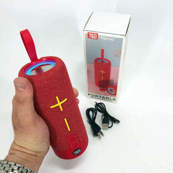 Портативная Bluetooth колонка TG619C FM-радио USB/TF с ремешком. XC-705 Цвет: красный | Зображення 5